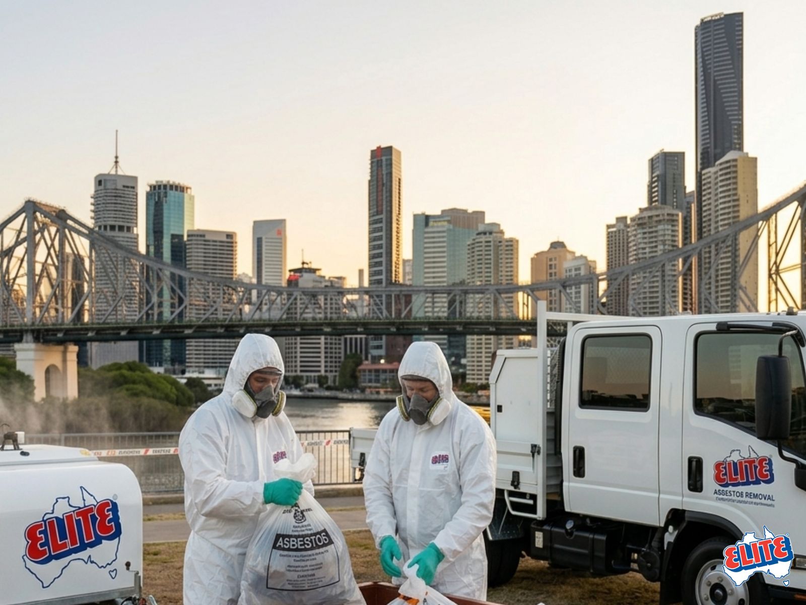 Elite Asbestos Removal licensed crew on a Brisbane worksite