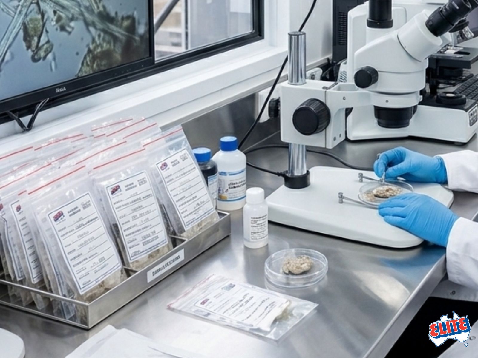 Asbestos sample collection under controlled conditions